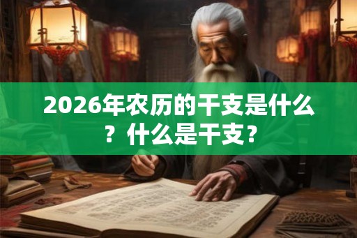 2026年农历的干支是什么？什么是干支？