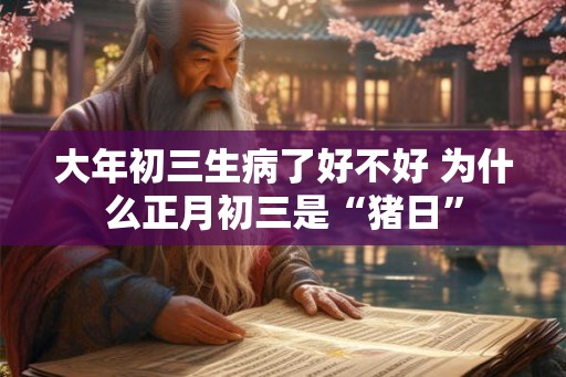大年初三生病了好不好 为什么正月初三是“猪日”
