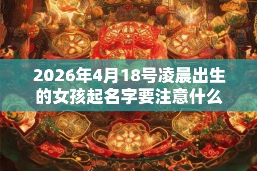 2026年4月18号凌晨出生的女孩起名字要注意什么