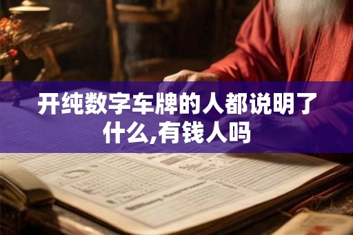 开纯数字车牌的人都说明了什么,有钱人吗