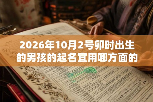 2026年10月2号卯时出生的男孩的起名宜用哪方面的字