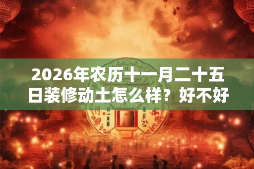 2026年农历十一月二十五日装修动土怎么样？好不好？