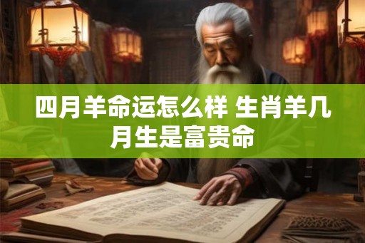 四月羊命运怎么样 生肖羊几月生是富贵命