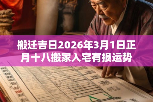 搬迁吉日2026年3月1日正月十八搬家入宅有损运势