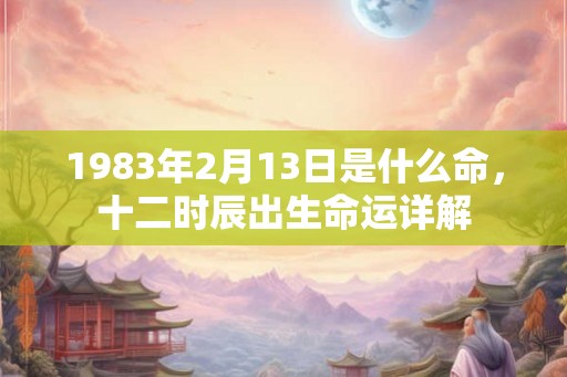 1983年2月13日是什么命，十二时辰出生命运详解