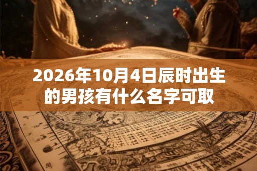 2026年10月4日辰时出生的男孩有什么名字可取 2026年10月4日辰时出生的男孩有什么名字可取