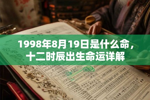1998年8月19日是什么命，十二时辰出生命运详解