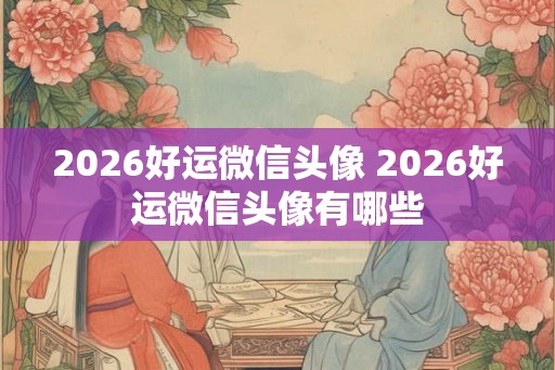 2026好运微信头像 2026好运微信头像有哪些