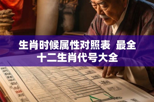 生肖时候属性对照表  最全十二生肖代号大全