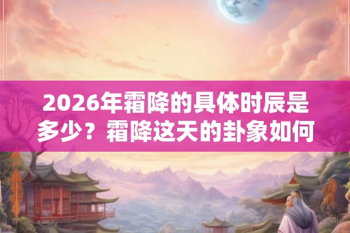 2026年霜降的具体时辰是多少？霜降这天的卦象如何？