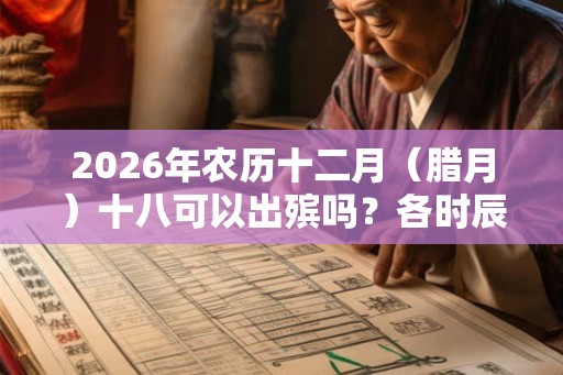 2026年农历十二月(腊月)十八可以出殡吗?各时辰凶吉如何? 2026年农历十二月(腊月)十八可以出殡吗?各时辰凶吉如何?