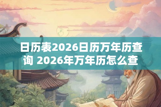 日历表2026日历万年历查询 2026年万年历怎么查