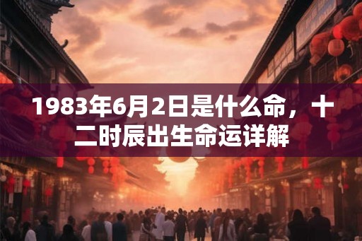 1983年6月2日是什么命，十二时辰出生命运详解