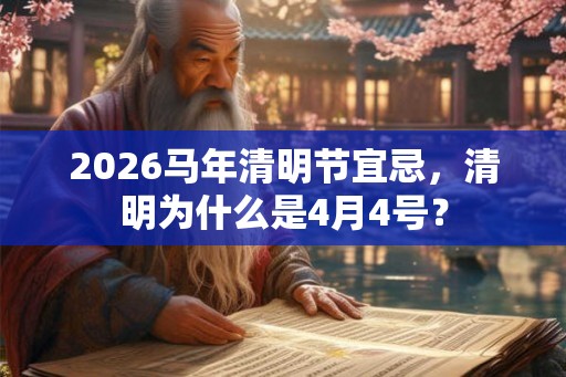 2026马年清明节宜忌，清明为什么是4月4号？