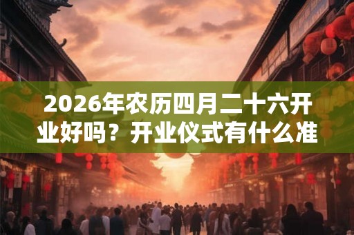 2026年农历四月二十六开业好吗？开业仪式有什么准备工作？