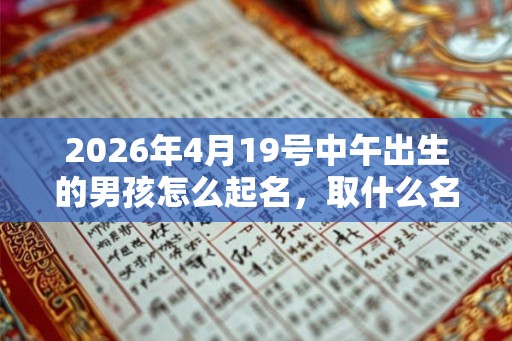 2026年4月19号中午出生的男孩怎么起名,取什么名字吉祥? 2026年4月19号中午出生的男孩怎么起名,取什么名字吉祥?