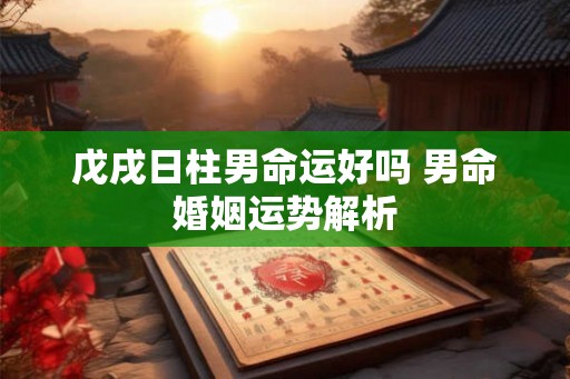 戊戌日柱男命运好吗 男命婚姻运势解析