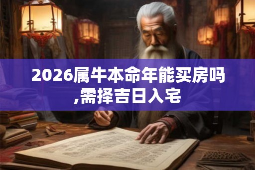 2026属牛本命年能买房吗,需择吉日入宅