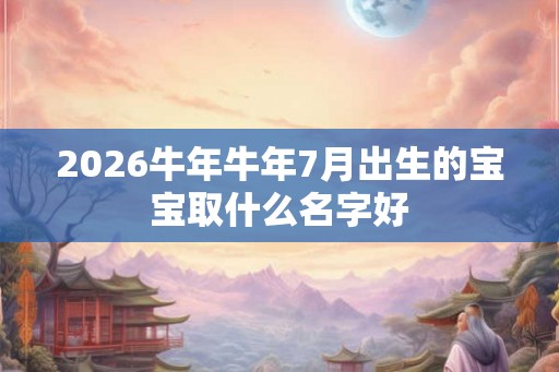 2026牛年牛年7月出生的宝宝取什么名字好