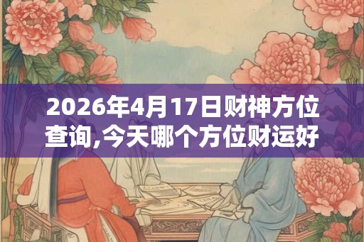 2026年4月17日财神方位查询,今天哪个方位财运好