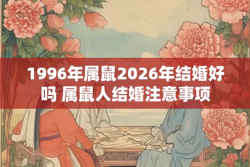 1996年属鼠2026年结婚好吗 属鼠人结婚注意事项
