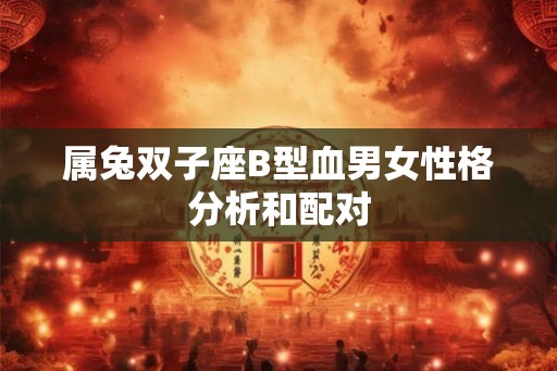 属兔双子座B型血男女性格分析和配对
