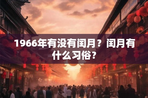 1966年有没有闰月？闰月有什么习俗？