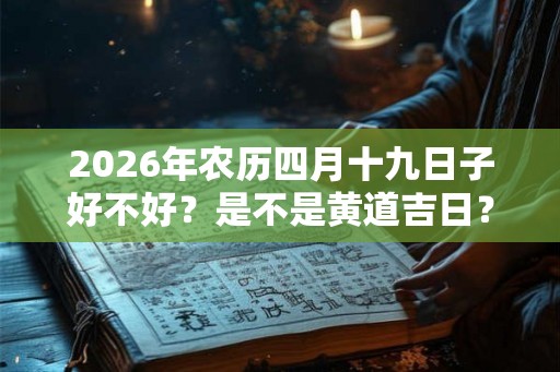 2026年农历四月十九日子好不好？是不是黄道吉日？