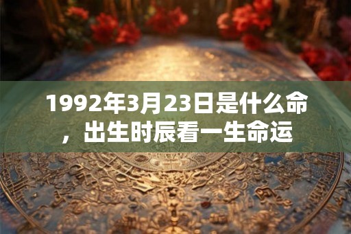 1992年3月23日是什么命，出生时辰看一生命运