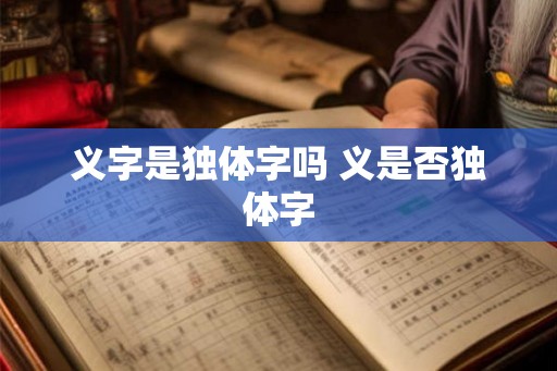 义字是独体字吗 义是否独体字