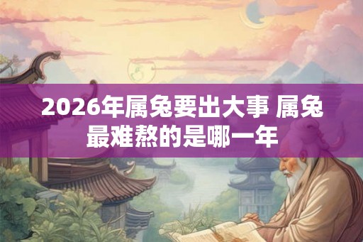 2026年属兔要出大事 属兔最难熬的是哪一年