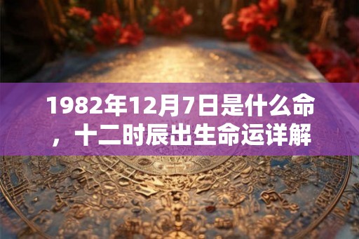 1982年12月7日是什么命，十二时辰出生命运详解