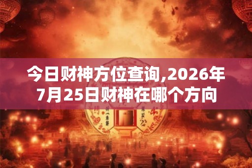 今日财神方位查询,2026年7月25日财神在哪个方向