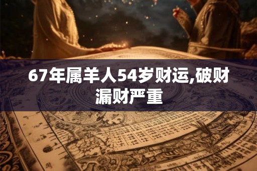 67年属羊人54岁财运,破财漏财严重 67年属羊人54岁财运,破财漏财严重