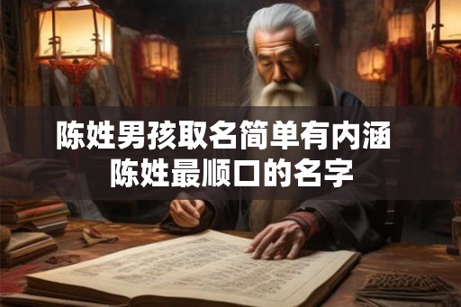 陈姓男孩取名简单有内涵 陈姓最顺口的名字 陈姓男孩取名简单有内涵 陈姓最顺口的名字