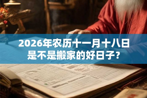 2026年农历十一月十八日是不是搬家的好日子？