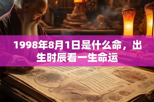 1998年8月1日是什么命，出生时辰看一生命运