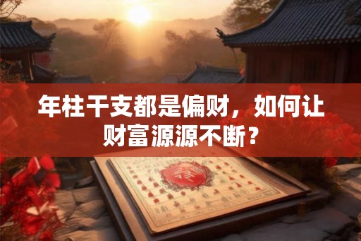 年柱干支都是偏财，如何让财富源源不断？