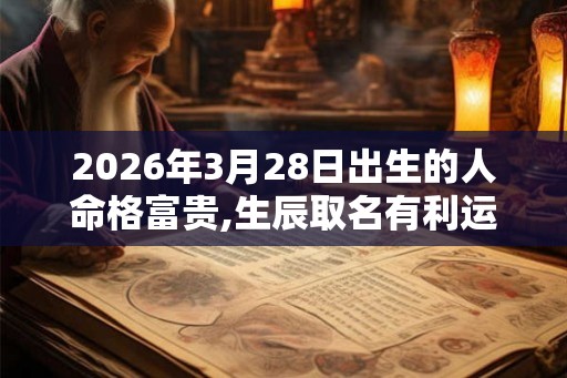 2026年3月28日出生的人命格富贵,生辰取名有利运势