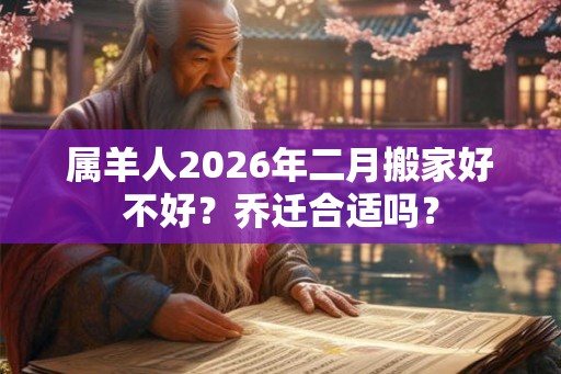 属羊人2026年二月搬家好不好？乔迁合适吗？