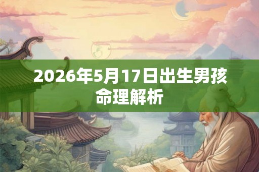 2026年5月17日出生男孩命理解析