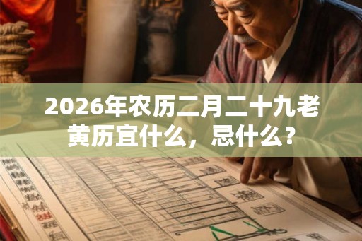 2026年农历二月二十九老黄历宜什么，忌什么？