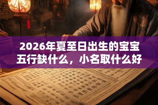 2026年夏至日出生的宝宝五行缺什么，小名取什么好？