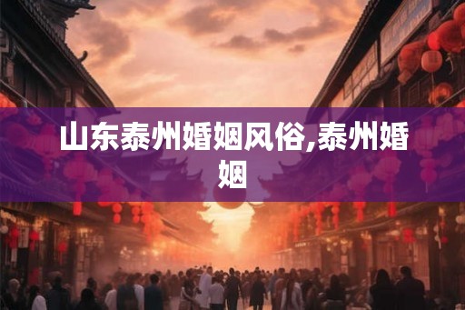 山东泰州婚姻风俗,泰州婚姻