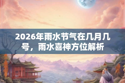 2026年雨水节气在几月几号，雨水喜神方位解析