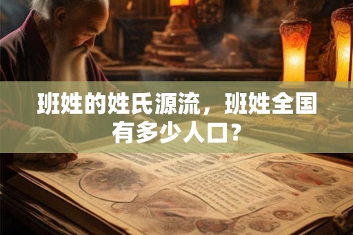 班姓的姓氏源流，班姓全国有多少人口？