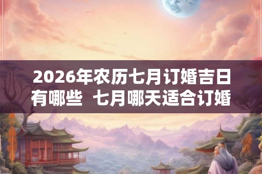 2026年农历七月订婚吉日有哪些 七月哪天适合订婚 2026年农历七月订婚吉日有哪些 七月哪天适合订婚