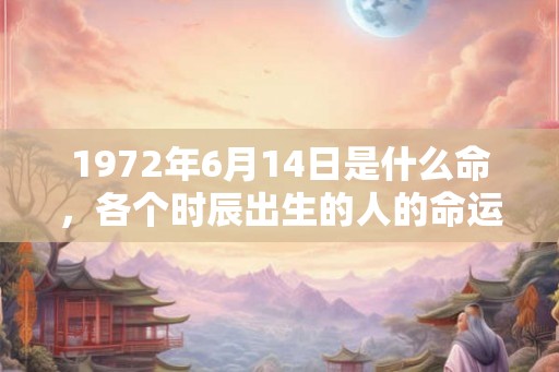 1972年6月14日是什么命，各个时辰出生的人的命运