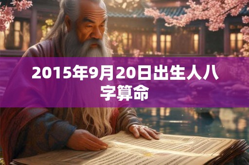 2015年9月20日出生人八字算命