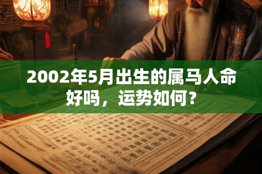 2002年5月出生的属马人命好吗，运势如何？